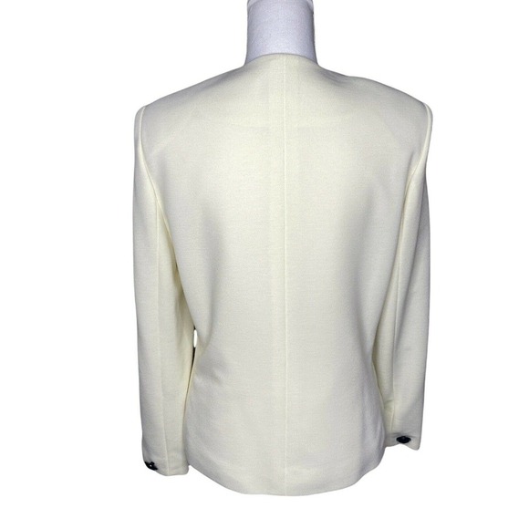 Henry Lee vtg long line structured Button Blazer Jacket Womens Sz 6 Ivory - Picture 2 of 9